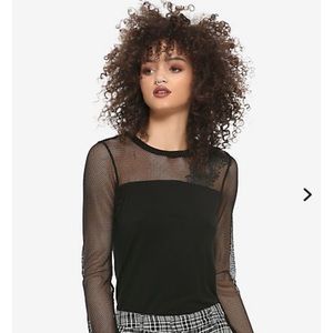 🖤 New Black Mesh & Panels Long-Sleeve T-Shirt 🖤